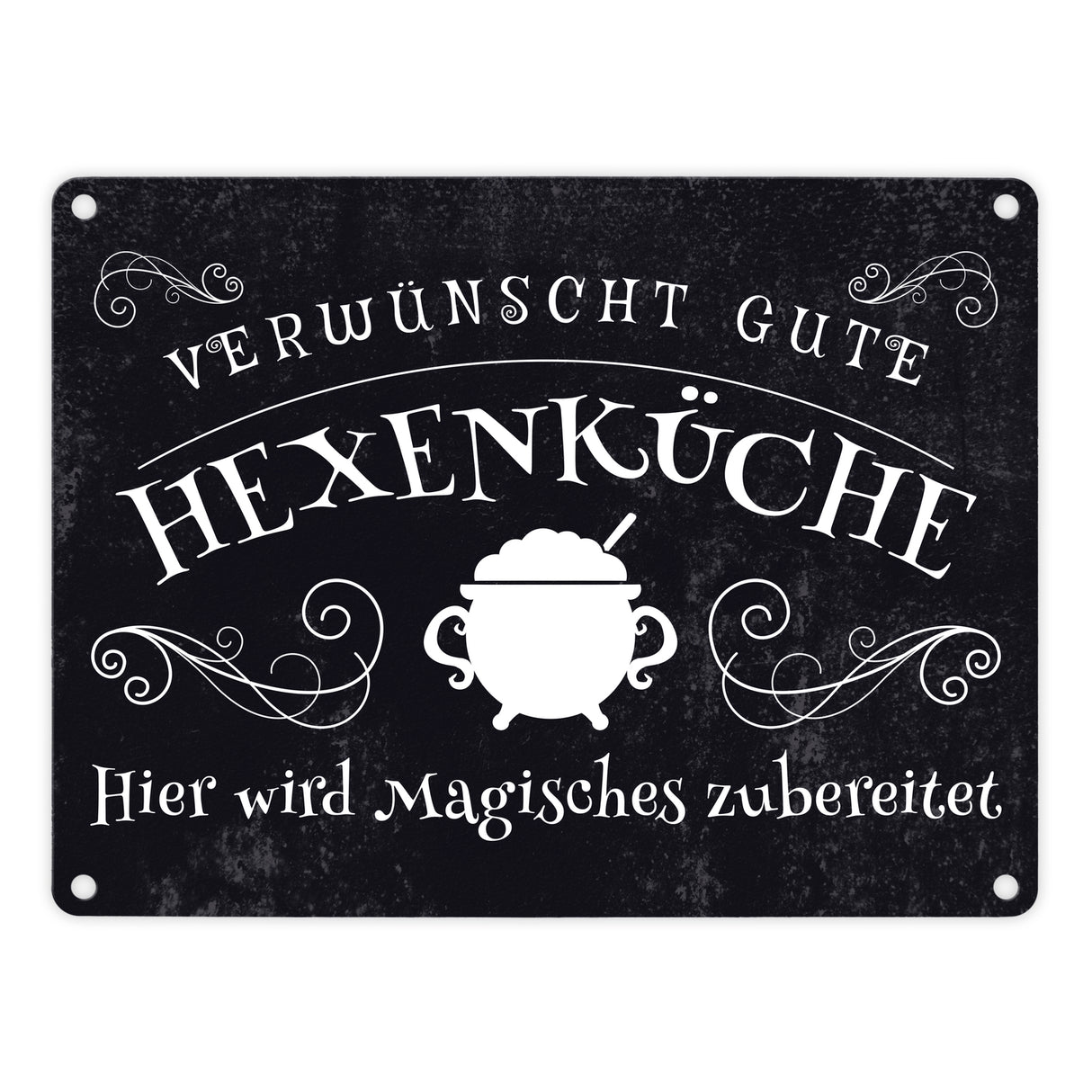 Verwünscht gute Hexenküche Halloween Metallschild mit lustigem Spruch