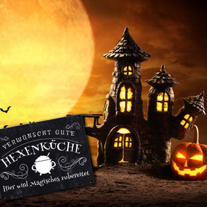 Verwünscht gute Hexenküche Halloween Metallschild mit lustigem Spruch