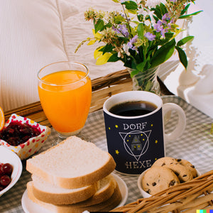Dorfhexe Kaffeebecher mit Hexenhaus Motiven