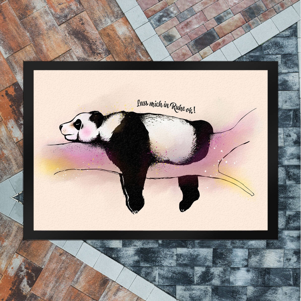 Panda Fußmatte mit Spruch Lass mich in Ruhe ok!