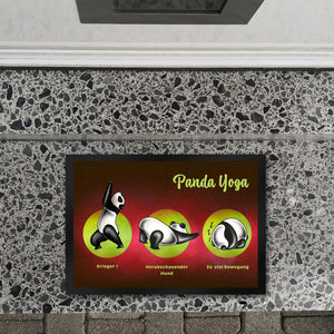 Panda Yoga Fußmatte mit Yoga Übungen und Pandabären