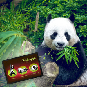 Panda Yoga Fußmatte mit Yoga Übungen und Pandabären