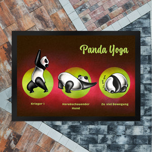 Panda Yoga Fußmatte mit Yoga Übungen und Pandabären