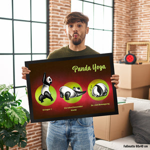 Panda Yoga Fußmatte mit Yoga Übungen und Pandabären