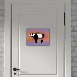 Metallschild mit Panda-Design und lustigem Spruch Lass mich in Ruhe
