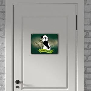 Pandabär Metallschild Willkommen im Panda-Land