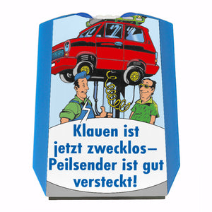Klauen ist zwecklos Parkscheibe mit lustigem Comic und 2 Einkaufswagenchips