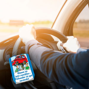 Klauen ist zwecklos Parkscheibe mit lustigem Comic und 2 Einkaufswagenchips