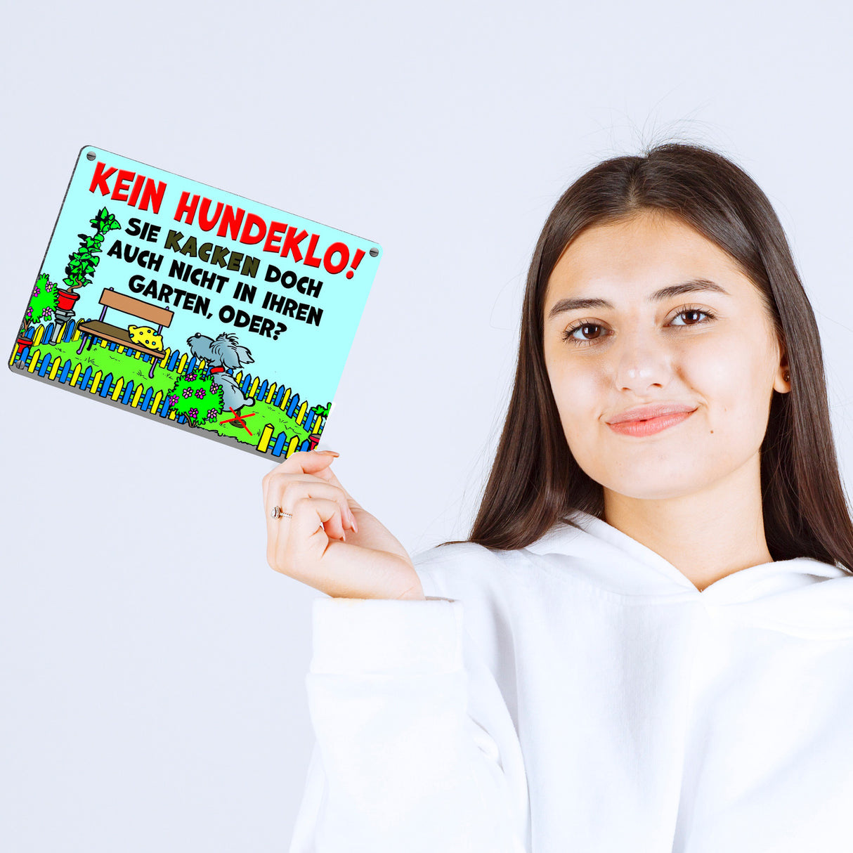 Kein Hundeklo Metallschild als Hinweis für den Garten oder das Grundstück