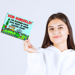 Kein Hundeklo Metallschild als Hinweis für den Garten oder das Grundstück