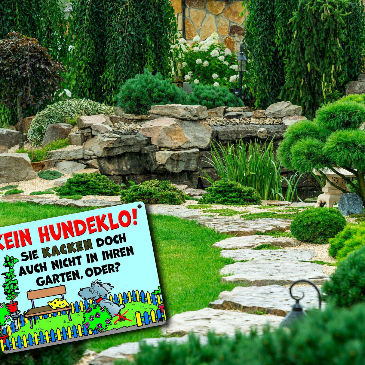 Kein Hundeklo Metallschild als Hinweis für den Garten oder das Grundstück