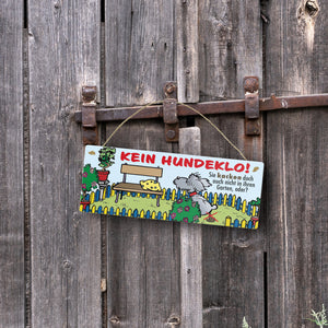Kein Hundeklo Metallschild als Hinweis für den Garten oder das Grundstück