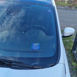 PF-UI Finger weg von meinem Auto Parkscheibe mit 2 Einkaufswagenchips