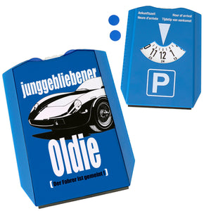 Junggebliebener Oldie Sportwagen Parkscheibe mit ironischem Spruch