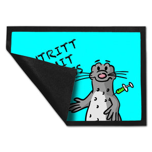 Eintritt nur mit Impfpass Fußmatte mit geimpften Seeleopard