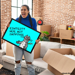 Eintritt nur mit Impfpass Fußmatte mit geimpften Seeleopard