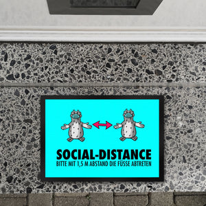 Social-Distance Fußmatte mit Seeleoparden für die Abstandsregelung