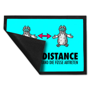 Social-Distance Fußmatte mit Seeleoparden für die Abstandsregelung