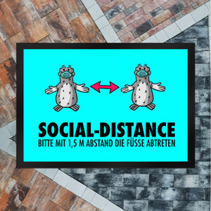 Social-Distance Fußmatte mit Seeleoparden für die Abstandsregelung