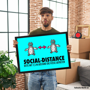 Social-Distance Fußmatte mit Seeleoparden für die Abstandsregelung