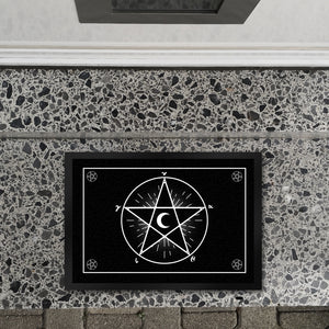 Fußmatte mit Pentagramm im coolen Halloween Design -Weiß