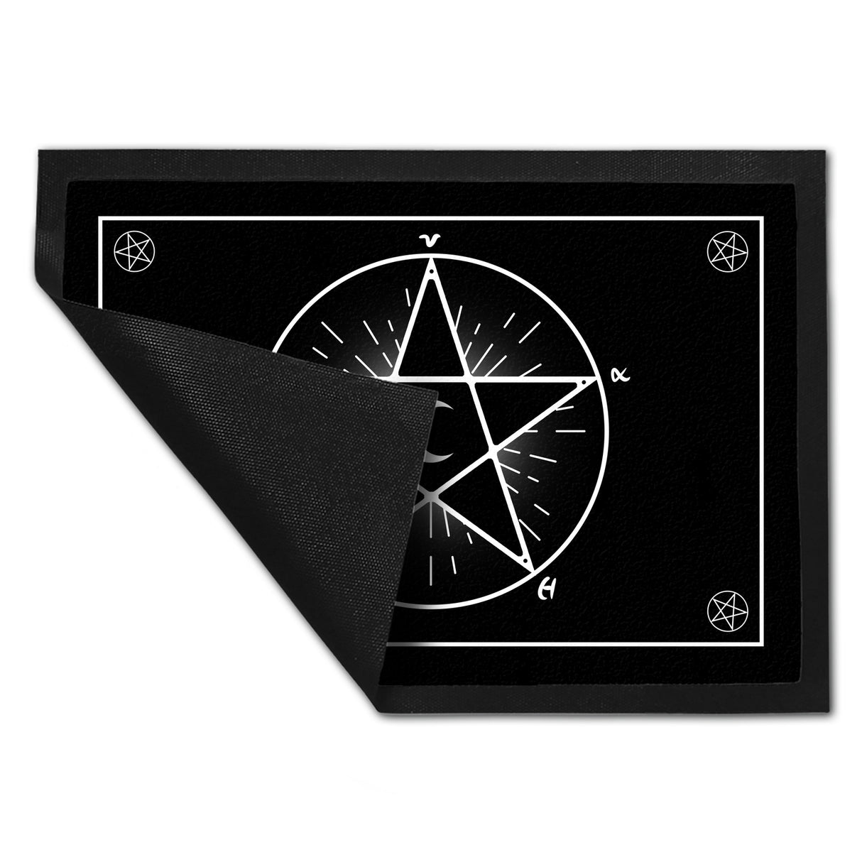 Fußmatte mit Pentagramm im coolen Halloween Design -Weiß