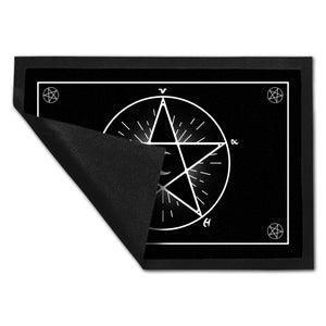 Fußmatte mit Pentagramm im coolen Halloween Design -Weiß