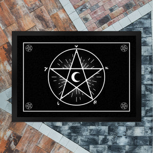Fußmatte mit Pentagramm im coolen Halloween Design -Weiß