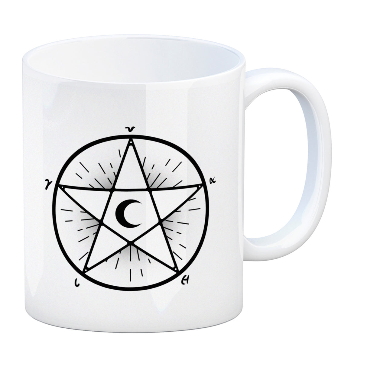 Kaffeebecher mit Pentagramm im gruseligen mystischen Design für Hexen