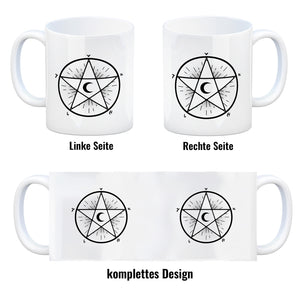 Kaffeebecher mit Pentagramm im gruseligen mystischen Design für Hexen
