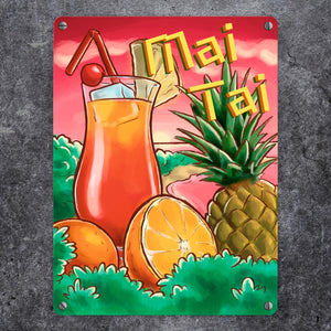 Mai Tai Metallschild - the Cocktail Series mit Retro Motiv