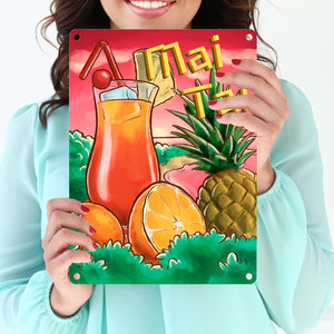 Mai Tai Metallschild - the Cocktail Series mit Retro Motiv