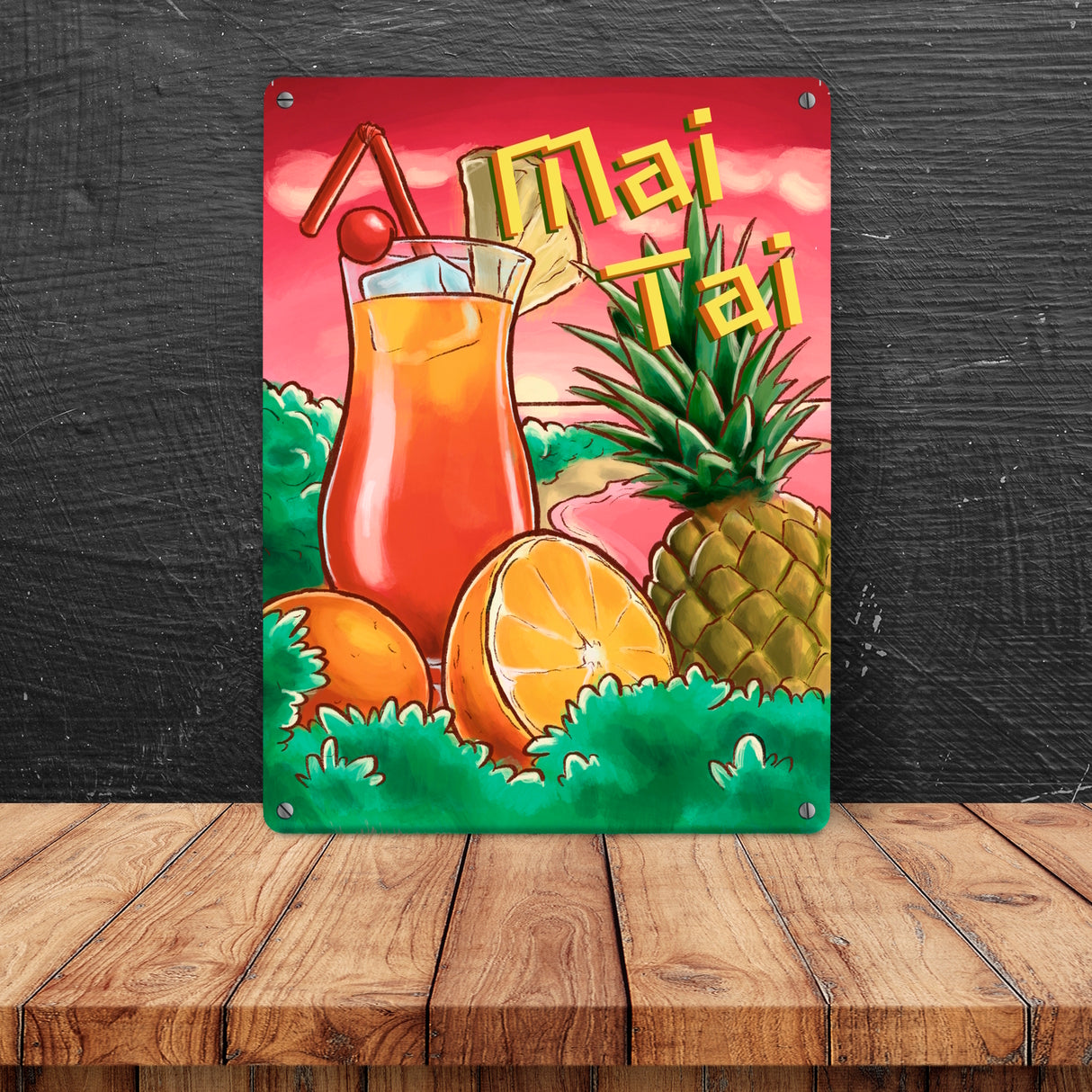 Mai Tai Metallschild - the Cocktail Series mit Retro Motiv