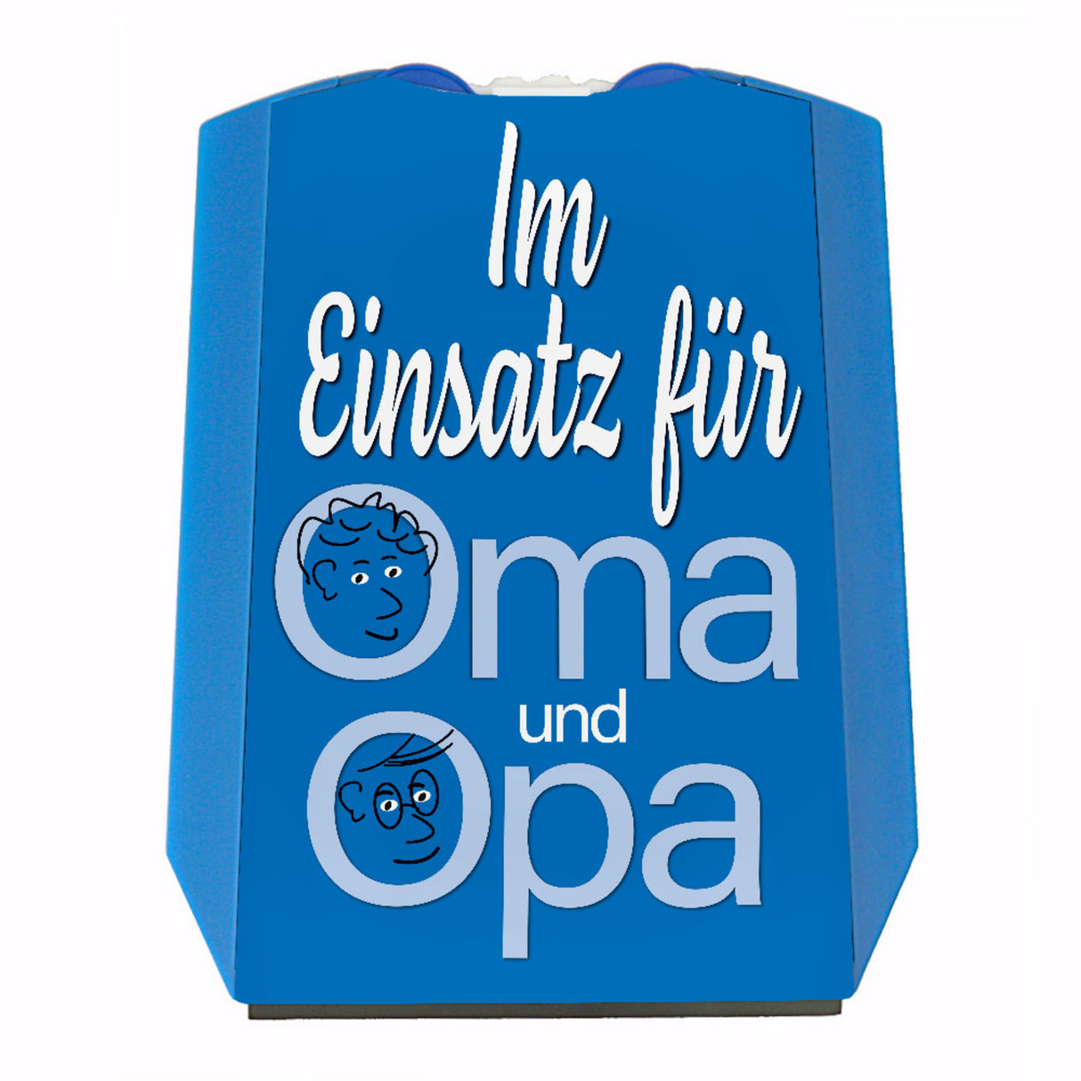 Parkscheibe mit Spruch: Im Einsatz für Oma und Opa mit 2 Einkaufswagenchips