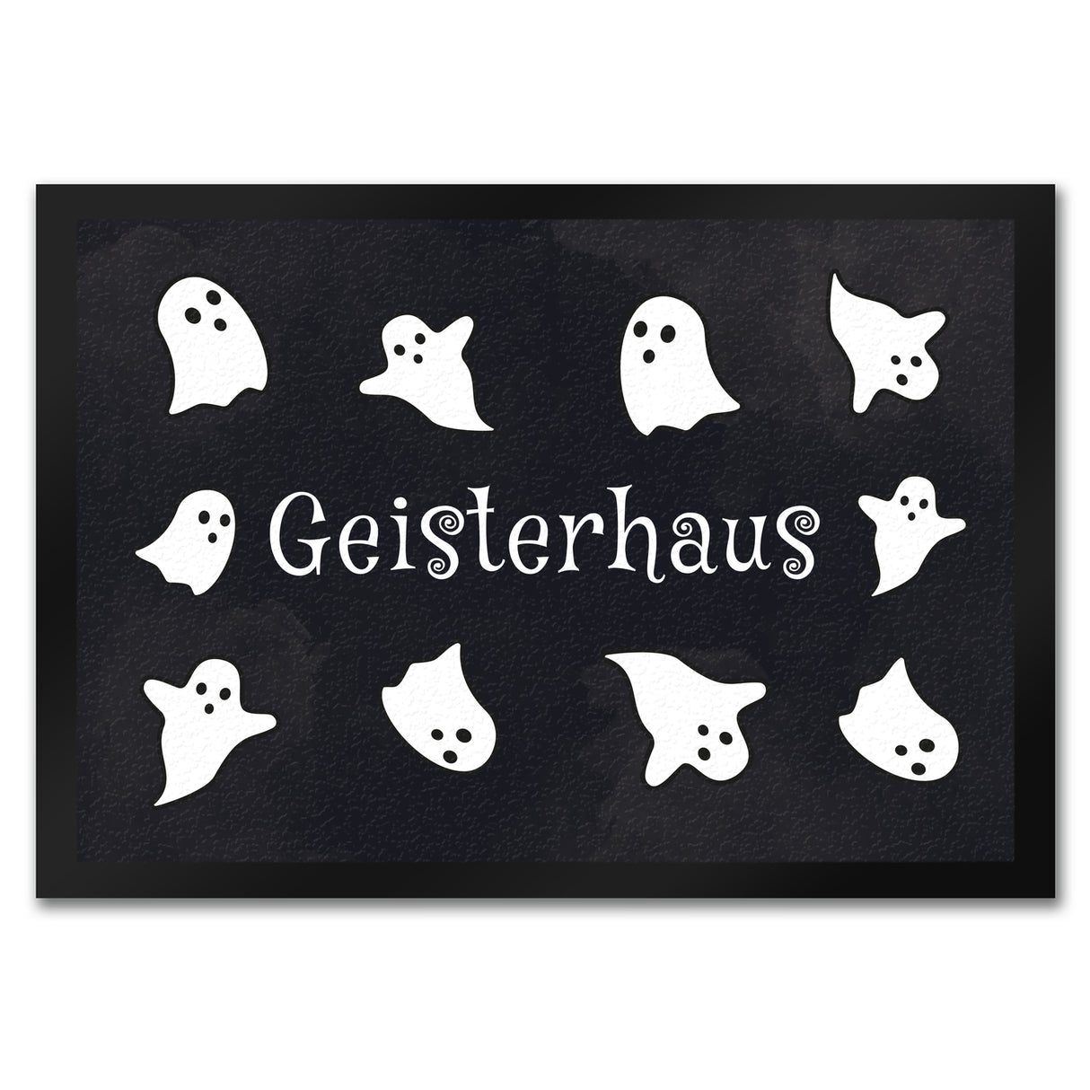 Fußmatte im Geisterhaus Design - mit vielen Geistern und Gespenstern verziert