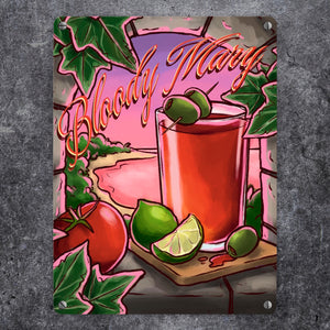 Bloody Mary Metallschild - The Cocktail Series - mit Retro Drink Motiv