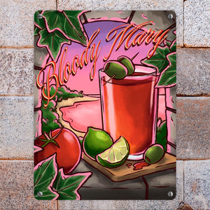 Bloody Mary Metallschild - The Cocktail Series - mit Retro Drink Motiv