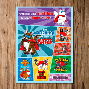 Superkatzen Kühlschrankmagnete im 8er-Set