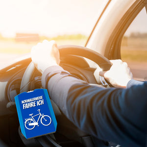 Parkscheibe mit Spruch: Normalerweise fahre ich Fahrrad