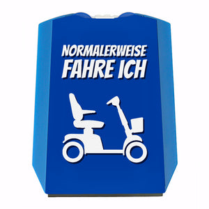 Parkscheibe mit Spruch: Normalerweise fahre ich Rollator
