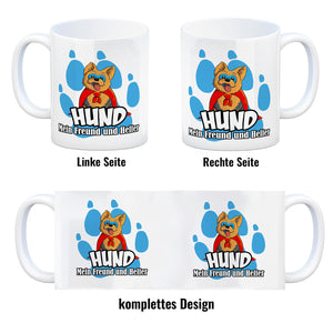 Kaffeebecher mit Superhelden - Yorkshire Terrier - Hund mein Freund und Helfer