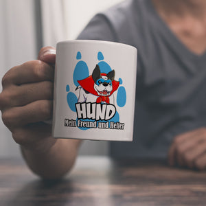 Kaffeebecher mit Superhelden - Dogge - Hund mein Freund und Helfer