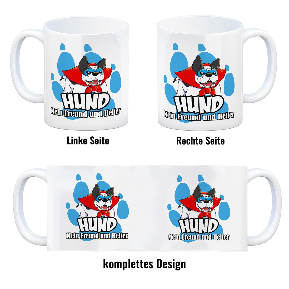 Kaffeebecher mit Superhelden - Dogge - Hund mein Freund und Helfer