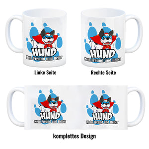 Kaffeebecher mit Superhelden - Dogge - Hund mein Freund und Helfer
