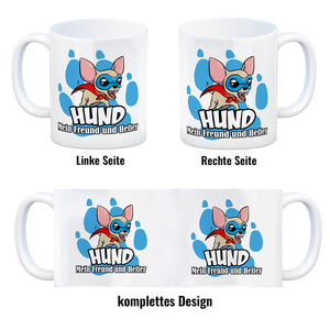 Kaffeebecher mit Superhelden - Chihuahua - Hund mein Freund und Helfer