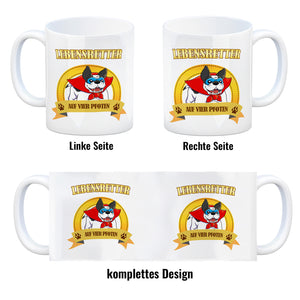 Kaffeebecher mit Superheld - Dogge - Lebensretter auf vier Pfoten