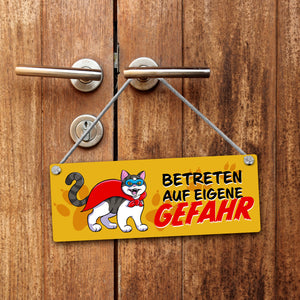 Wendeschild mit Kordel Eine perfekte Geschenkidee für Kinder und Teenager, die ihre Ruhe wollen. Das Wendeschild ist leicht an der Tür oder der Wand anzubringen.