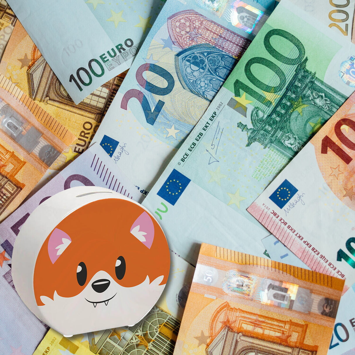 Spardose aus Keramik mit niedlichem Fuchs-Gesicht - für kleine Kinder