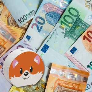 Spardose aus Keramik mit niedlichem Fuchs-Gesicht - für kleine Kinder