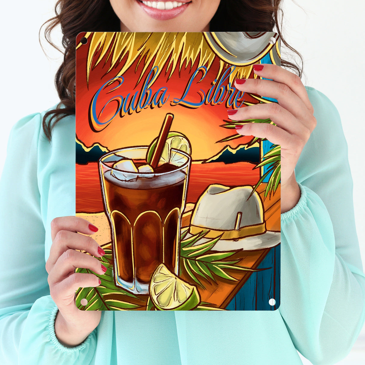 Cuba Libre Metallschild - The Cocktail Series - Retro Drink Motiv